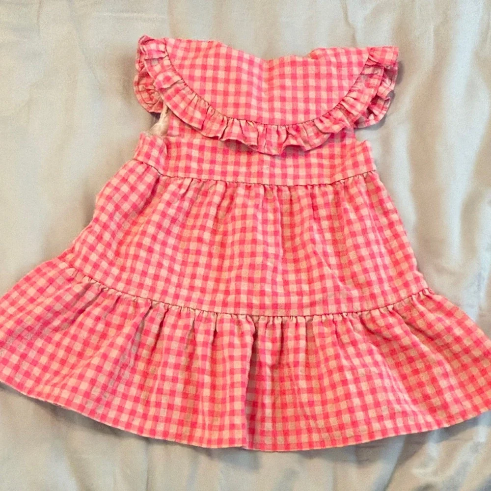 Zara Girls 12/18M Pink Checkered Dress